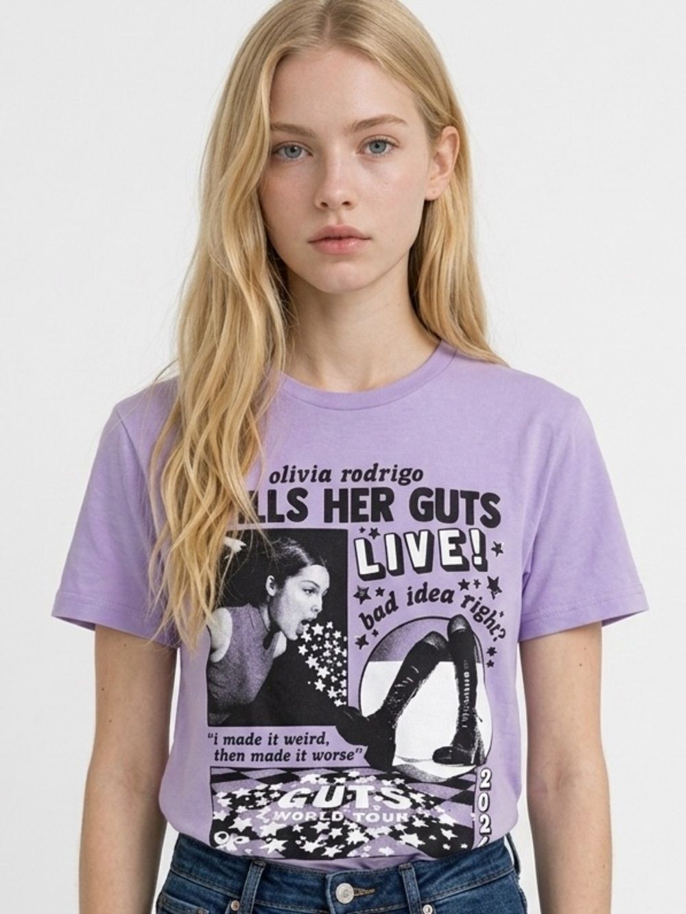 OLIVIA RODRIGO | Light Purple Short Sleeve Tour Graphic Tee Unisex Size X-Large